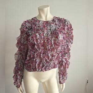 NWT GIAMBATTISTA Valli × H&M Airy Floral Longsleeve blouse with flounces